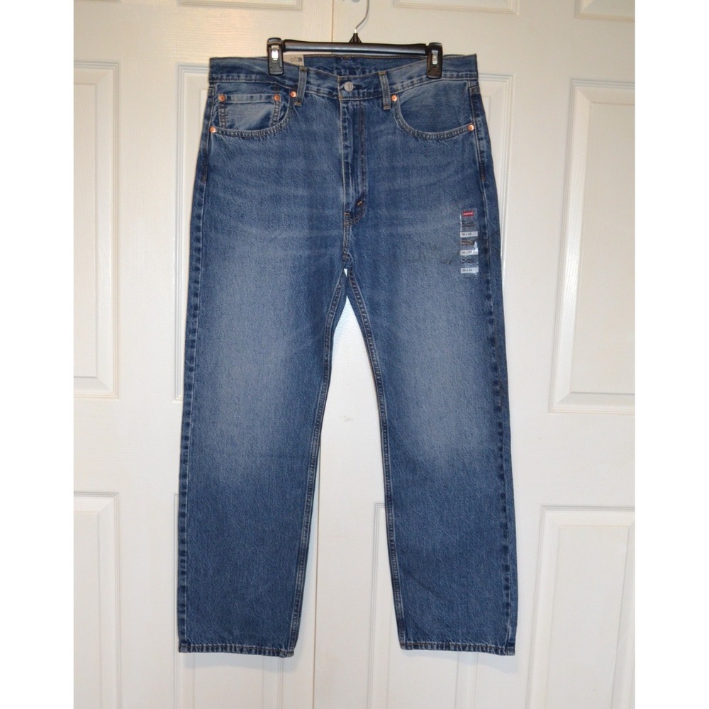 Nwt's Levi's 555 Relaxed Straight Denim Blue Jeans Mens 36 x 32 (FITS 37x31)‎